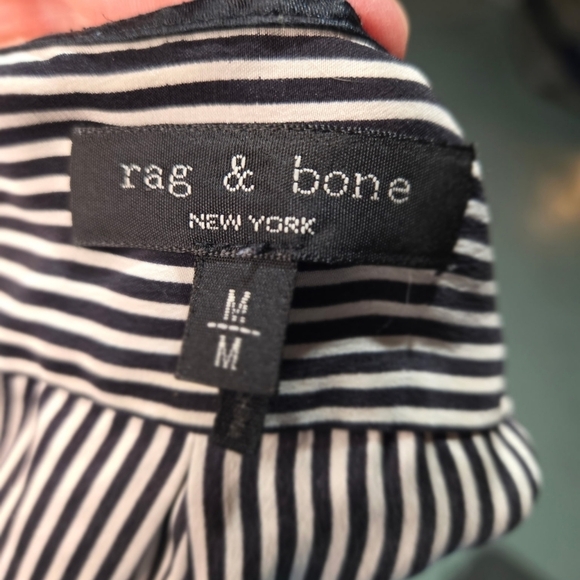 Rag & Bone Victor Sleeveless Blouse, Black White Stripe. Size M 3 of 3 - Picture 5 of 5